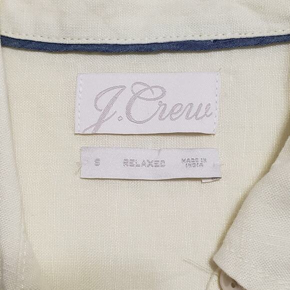 J. Crew Womens Baird McNutt Irish Linen Relaxed Fit Shirt Butter Yellow Sz Small - Picture 5 of 11
